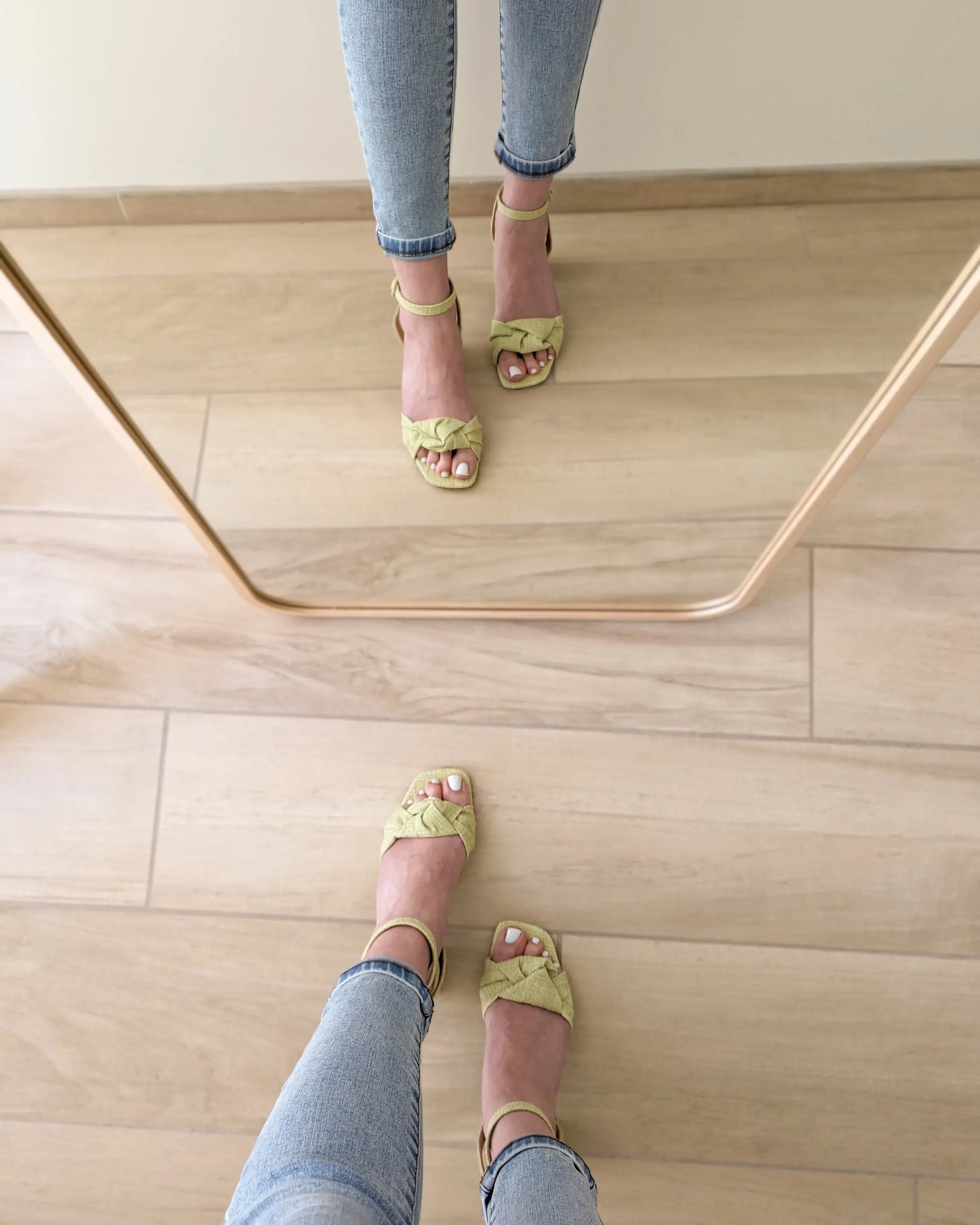 Sandales en tissu - Meryl vertes