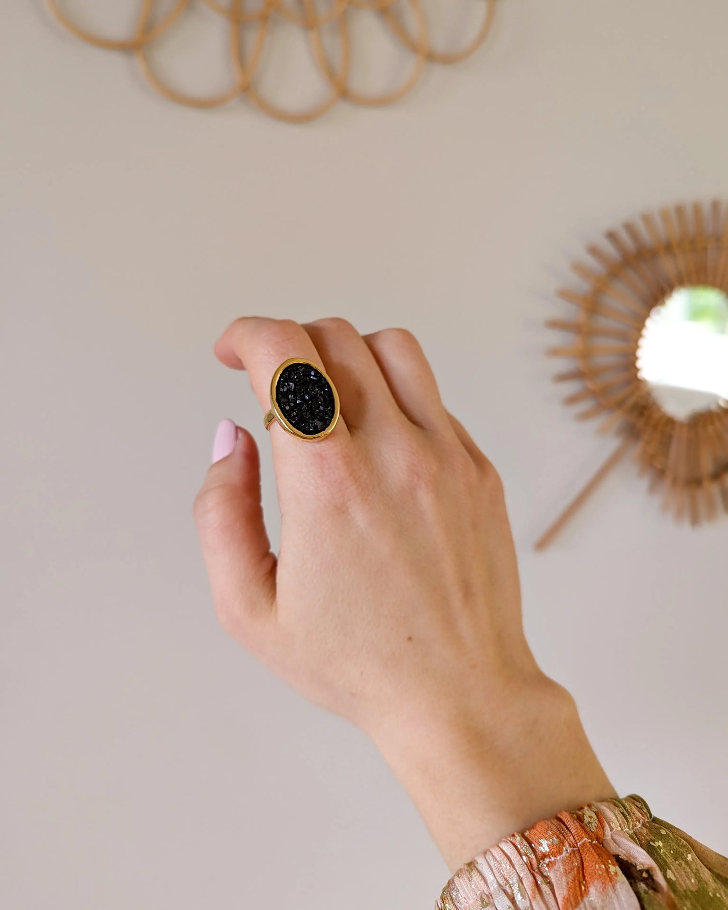 Bague résine anthracite - Meredith