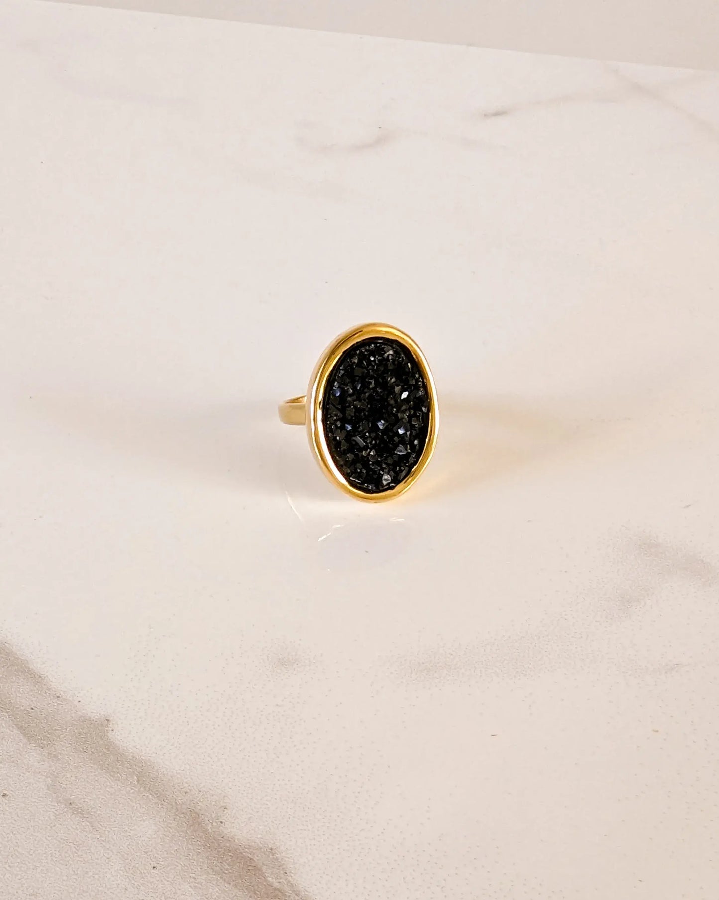Bague résine anthracite - Meredith