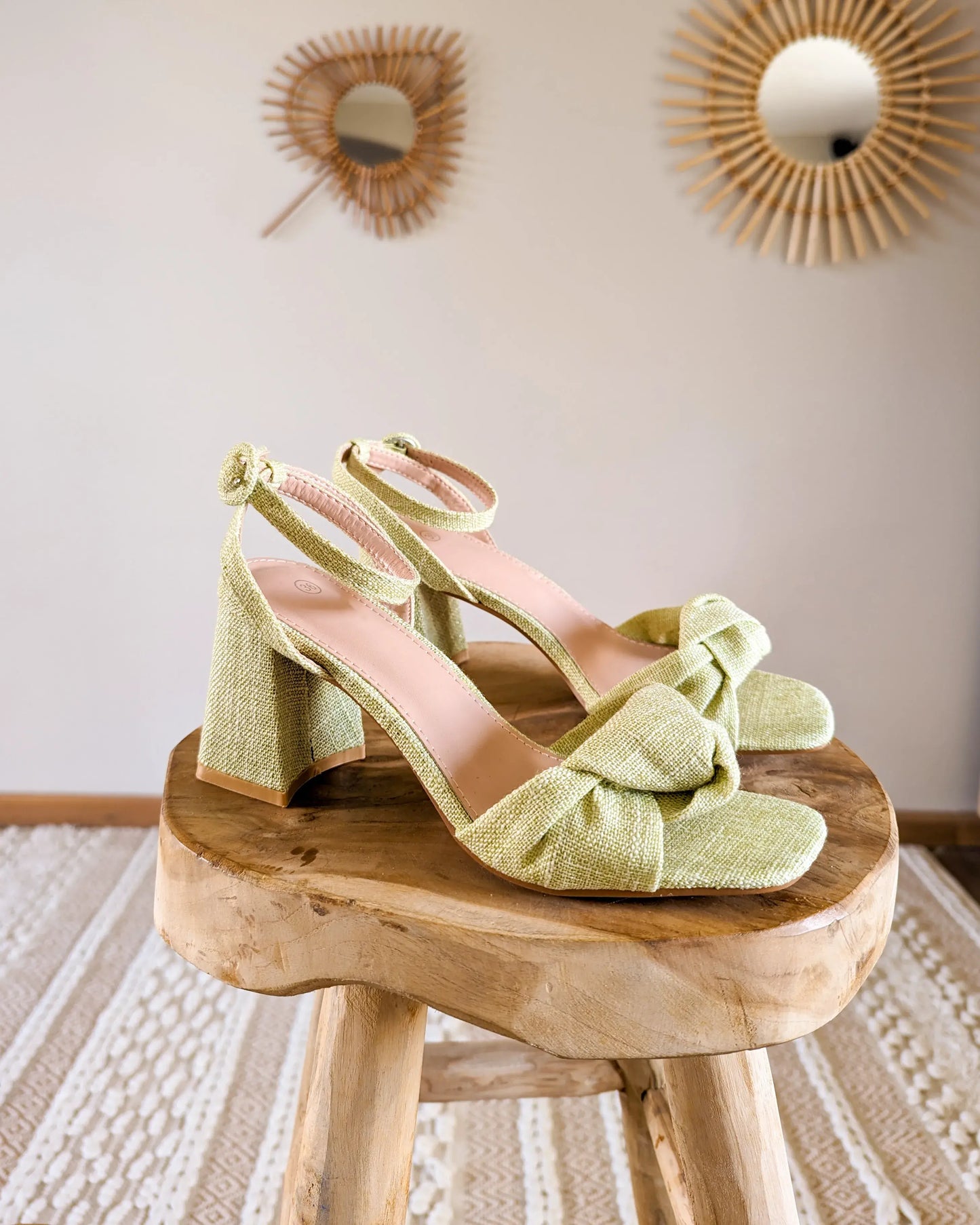 Sandales en tissu - Meryl vertes