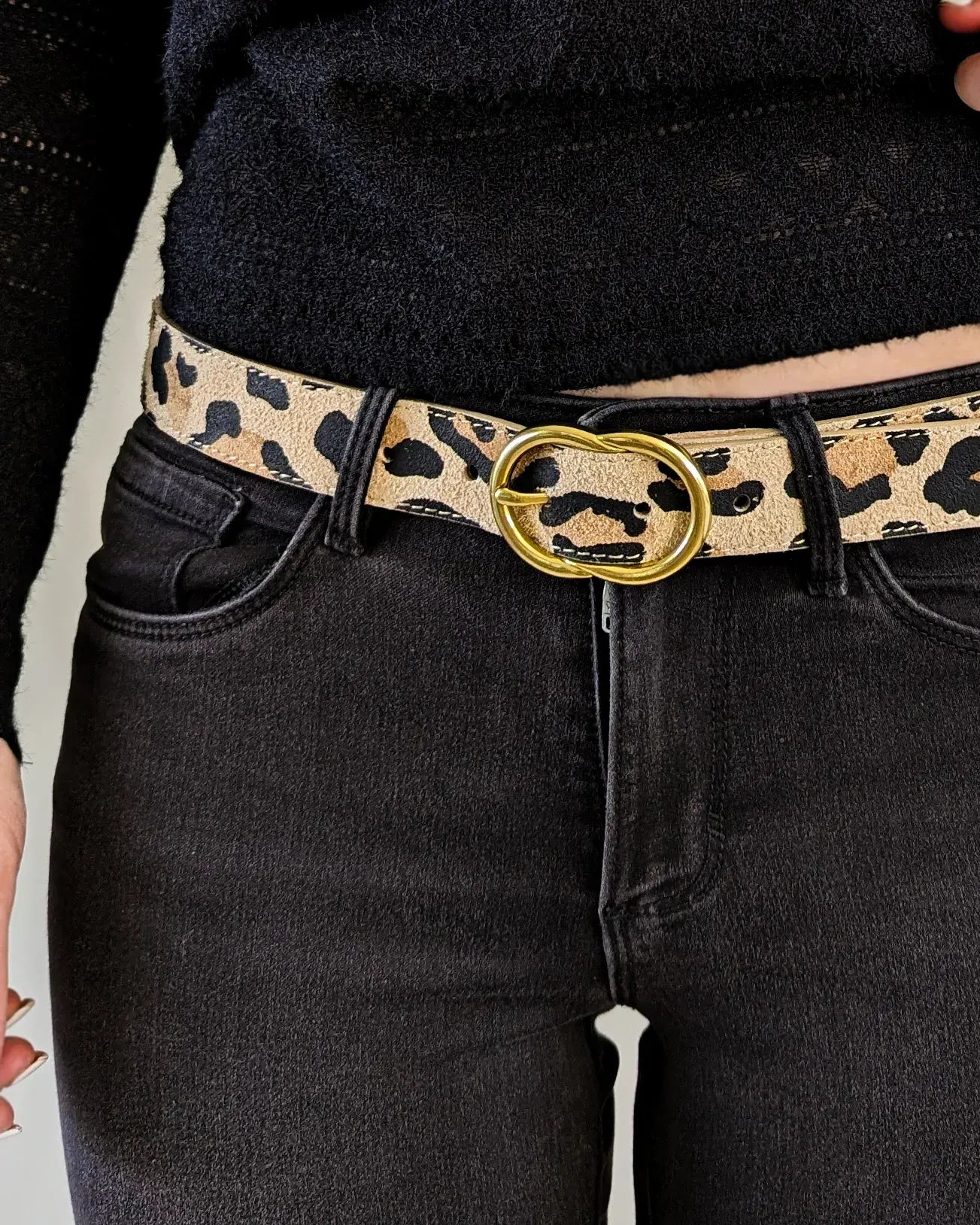 Ceinture en cuir - Léopard