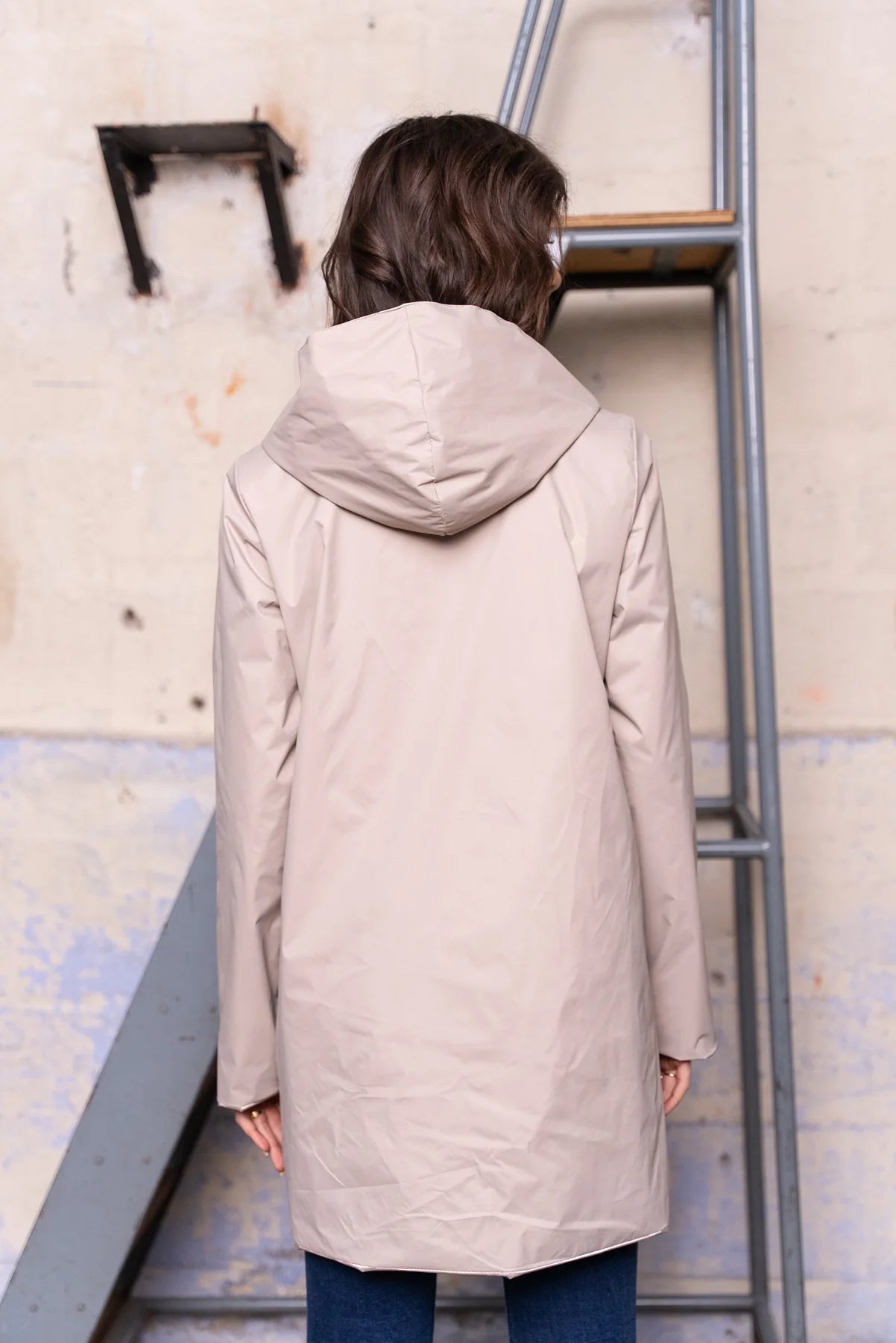 Imperméable réversible Laura Jo beige/doré - Elena longue