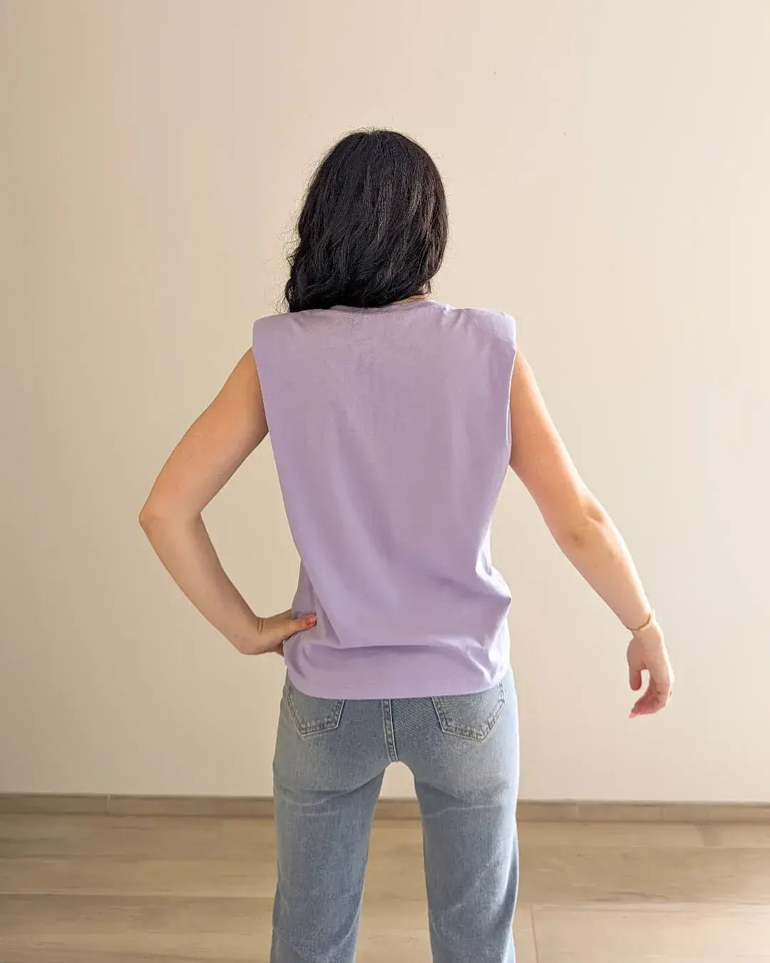 T-Shirt épaulettes - Lilas