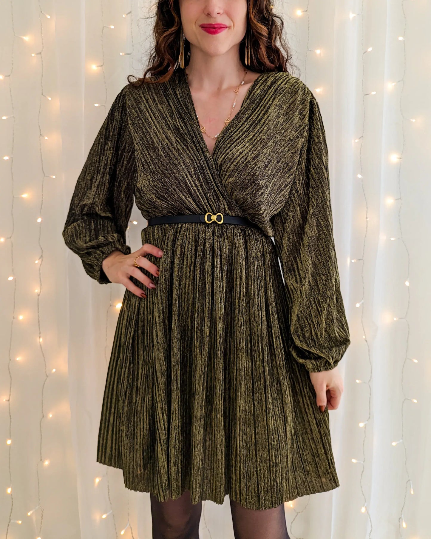 Robe dorée à paillettes Diane