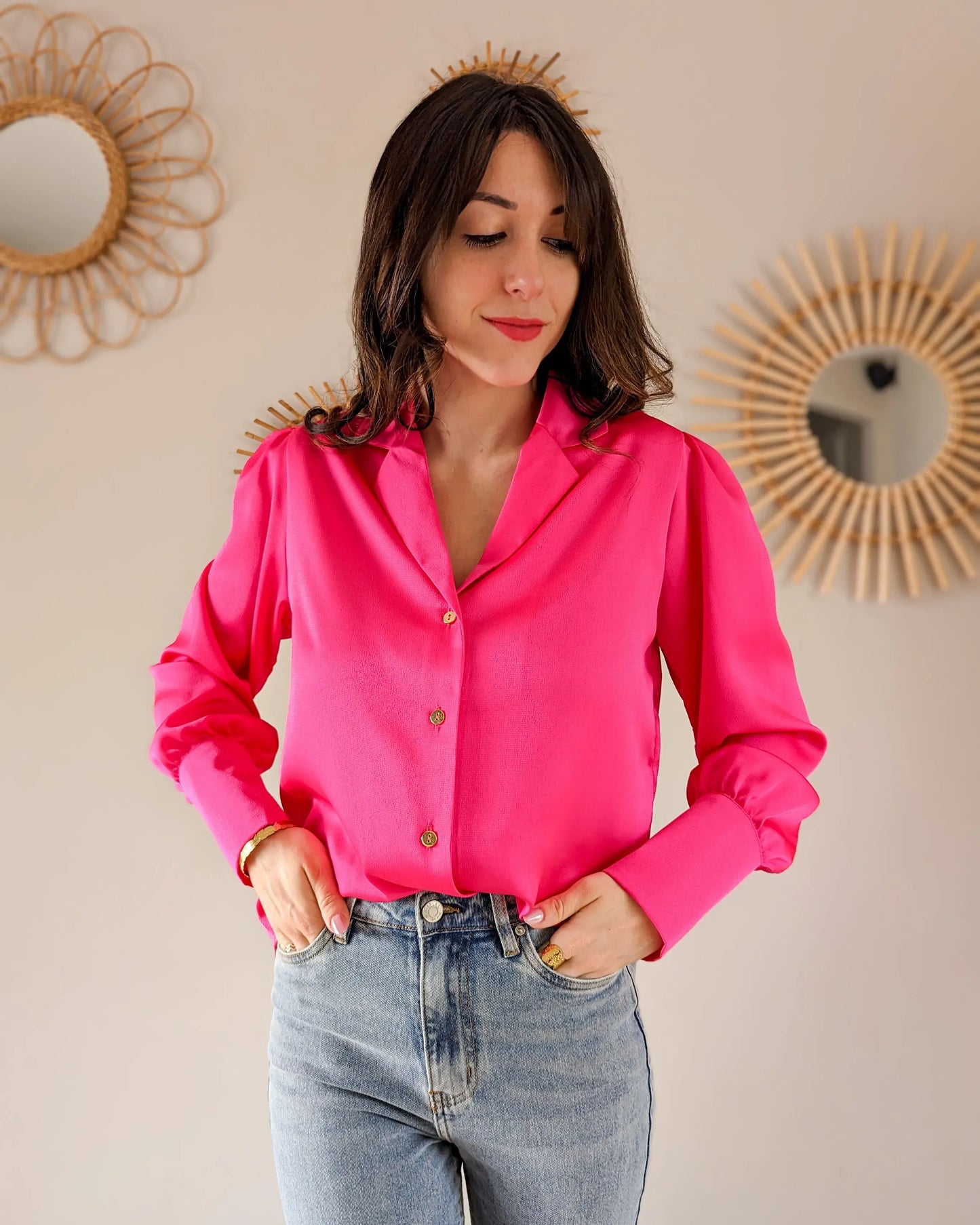 Chemise rose Carlota - Made in France