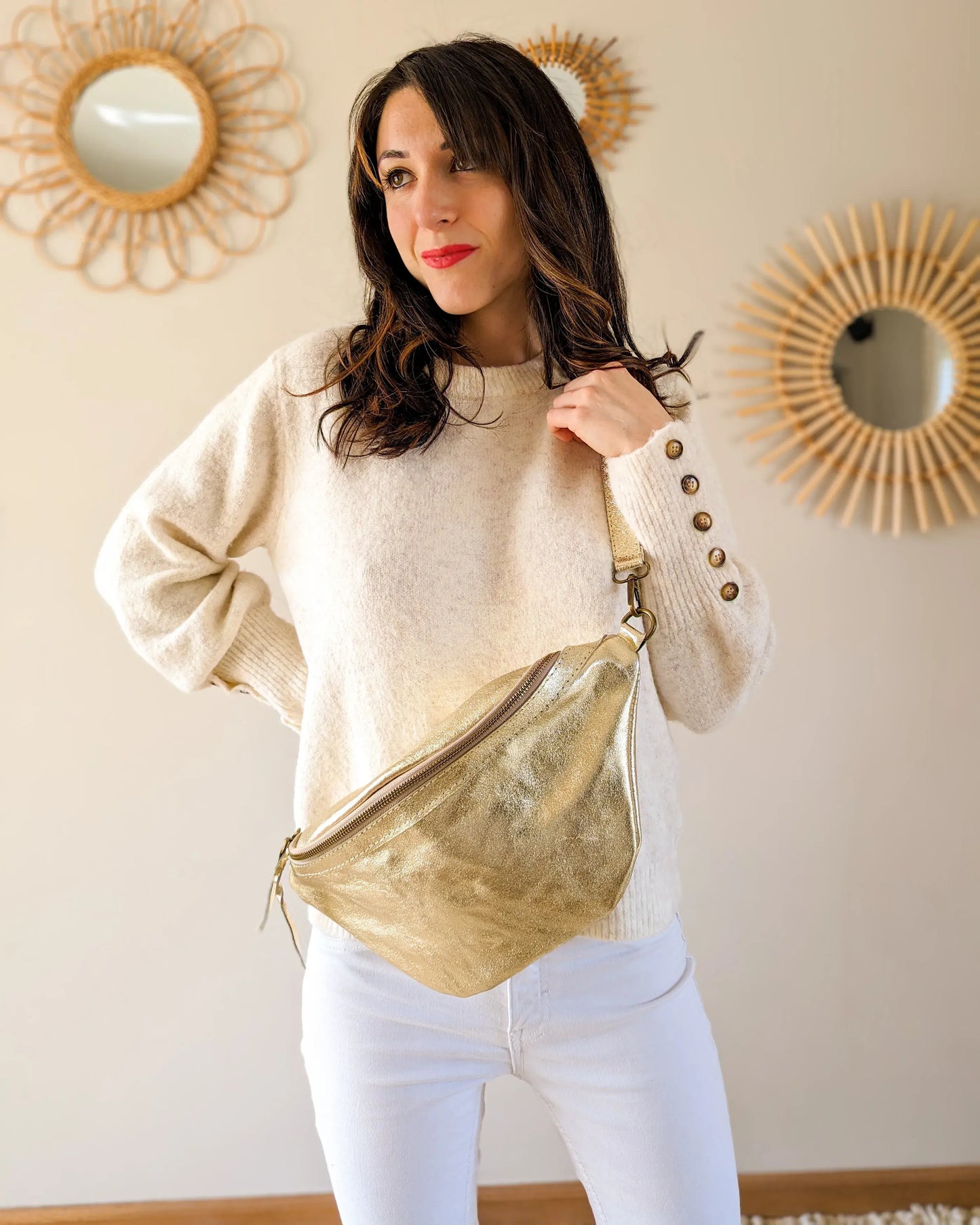 Sac banane XL doré - Devon