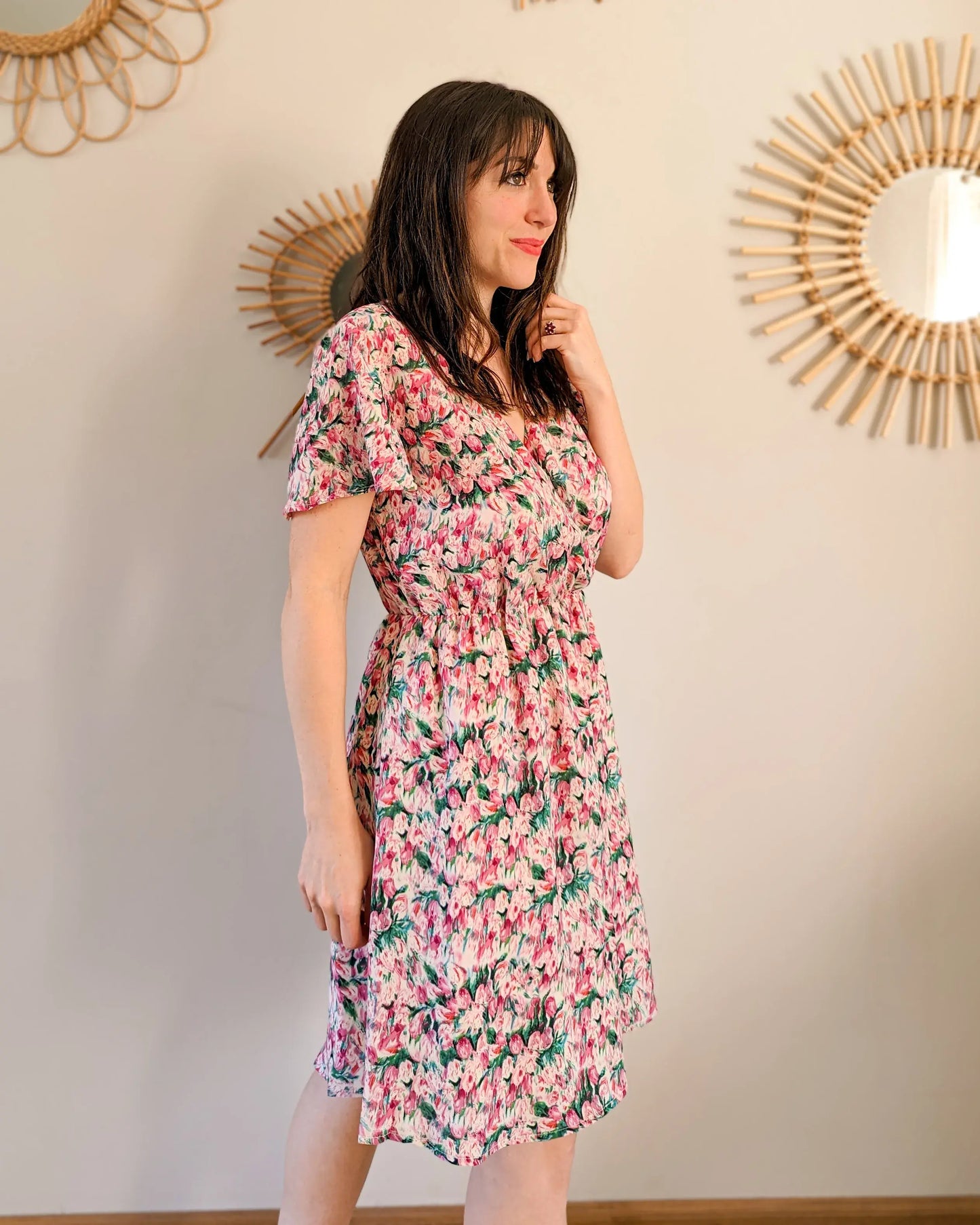 Robe courte à fleurs - Rosa