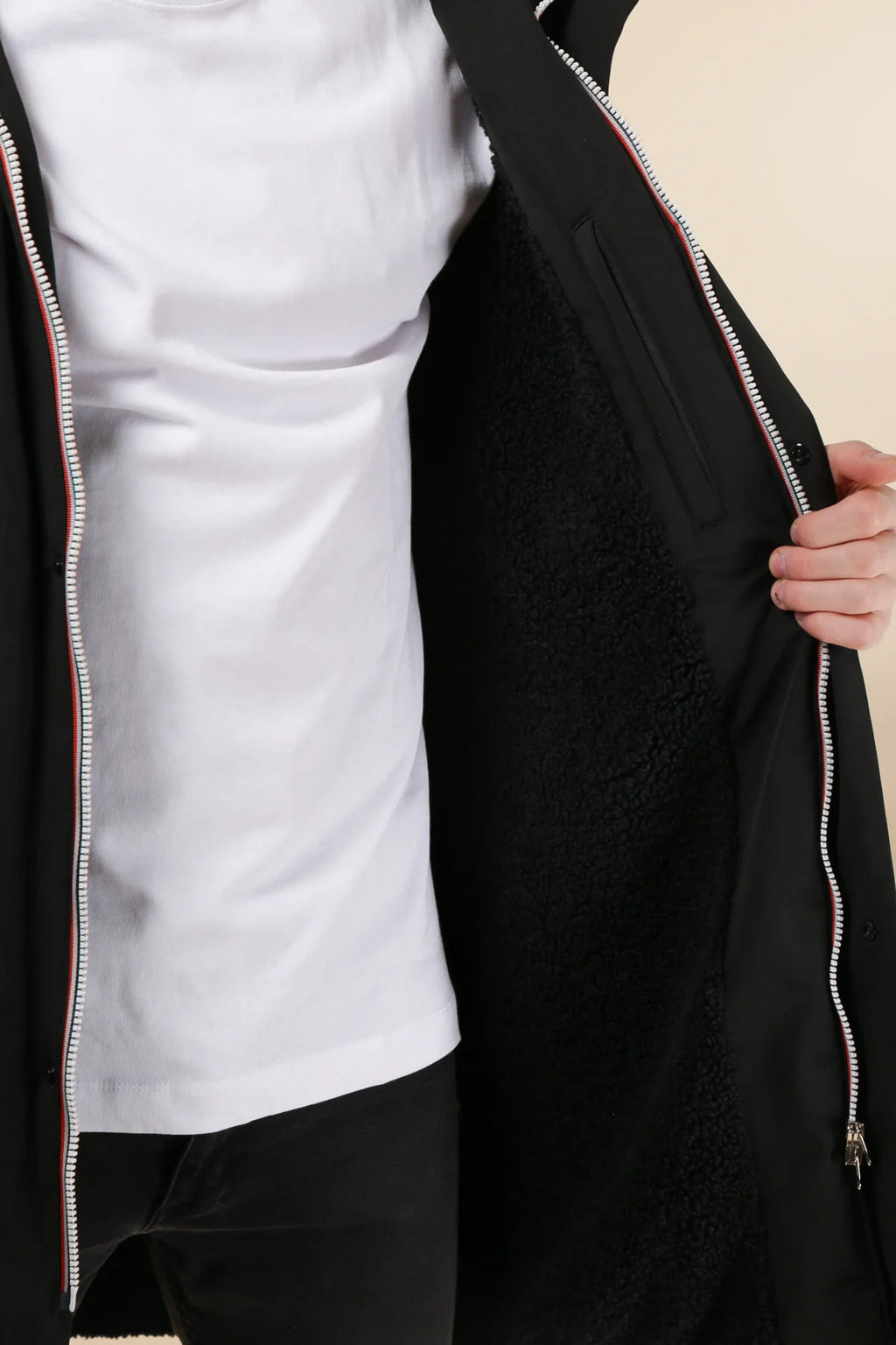 Parka longue fourrée mouton Laura Jo - Eric noire