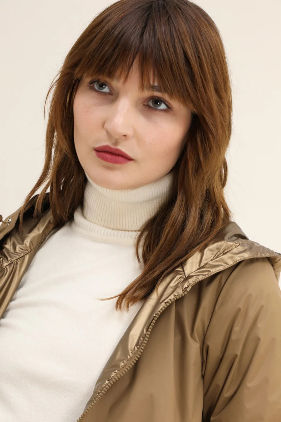 Imperméable rembourré mi-saison Laura Jo camel mat/brillant - Victoria court