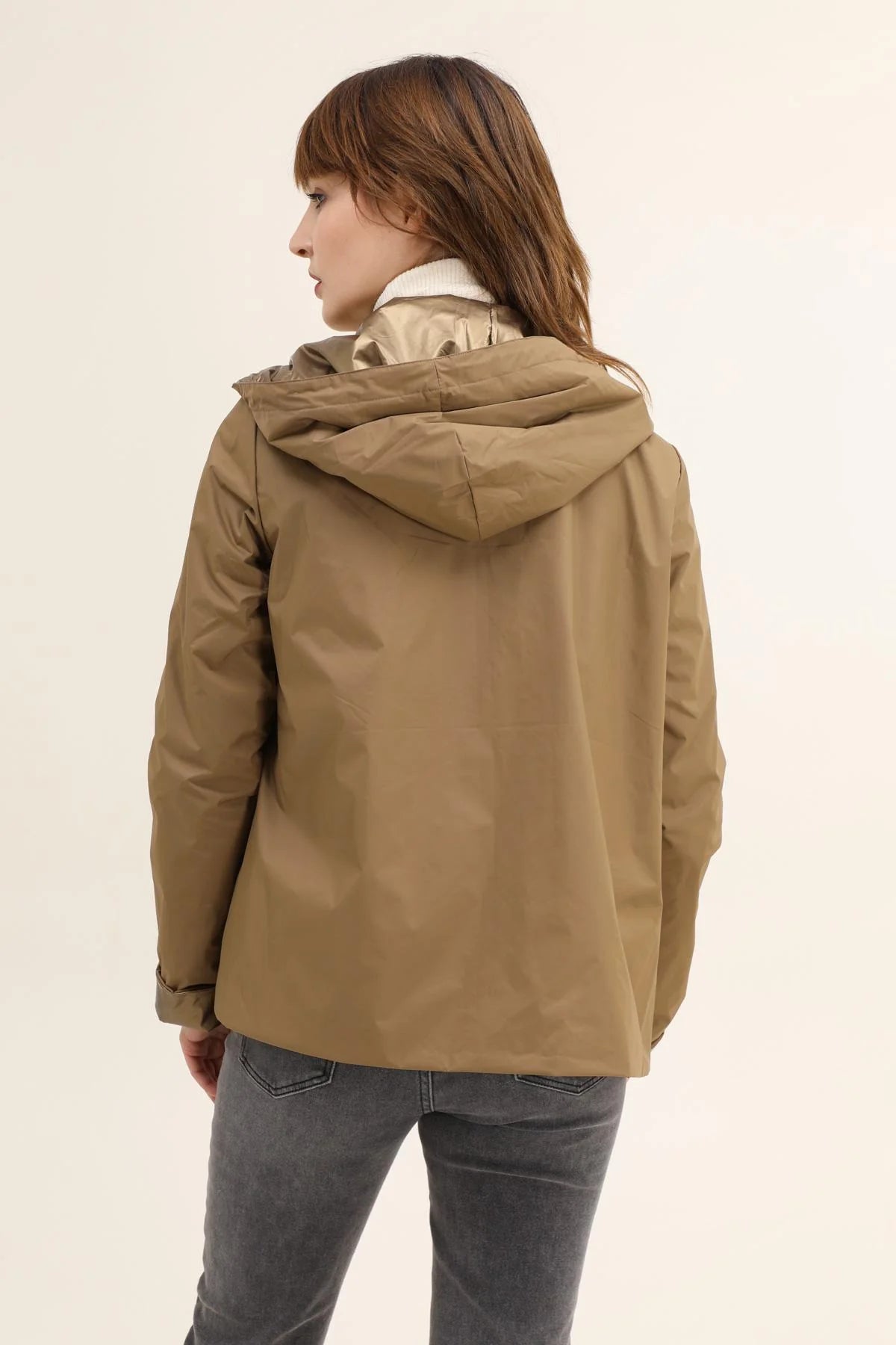 Imperméable rembourré mi-saison Laura Jo camel mat/brillant - Victoria court