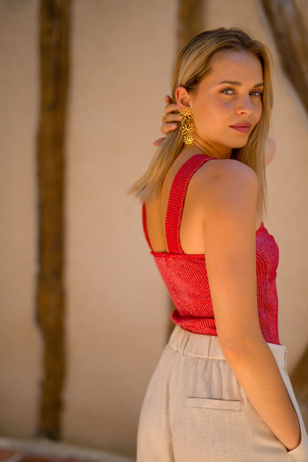 Top Kenza framboise