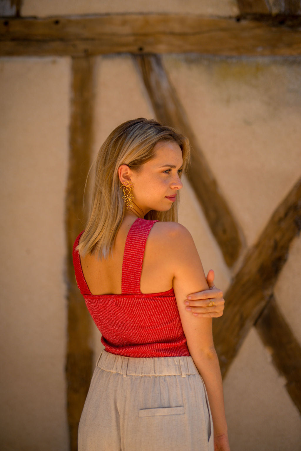Top Kenza framboise