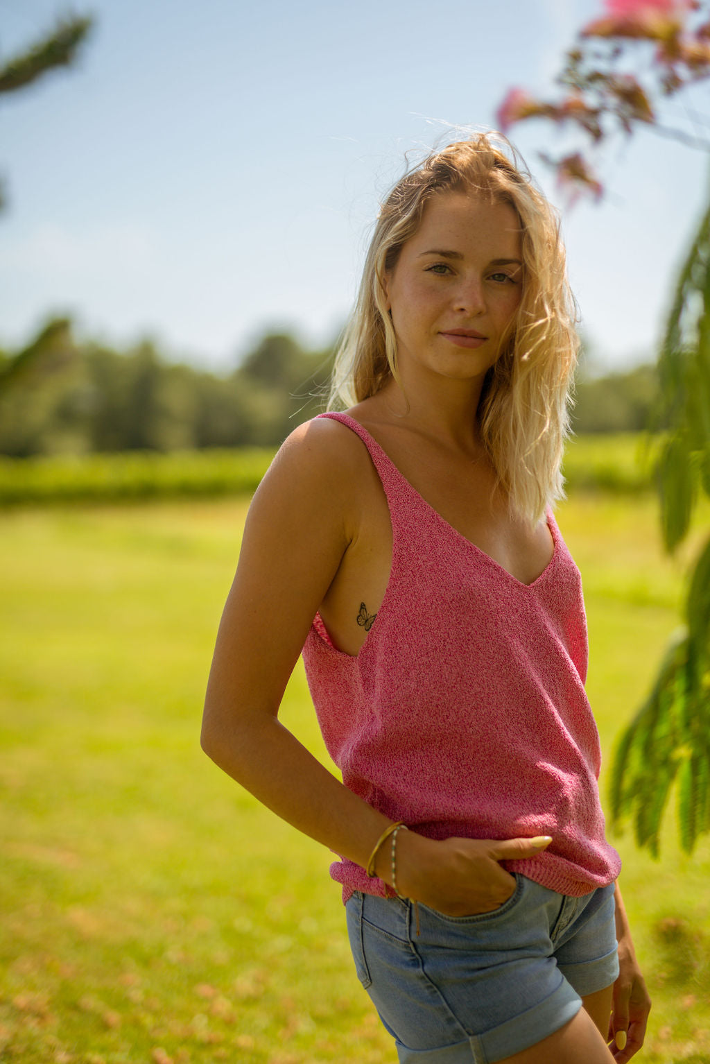 Top Aurore rose