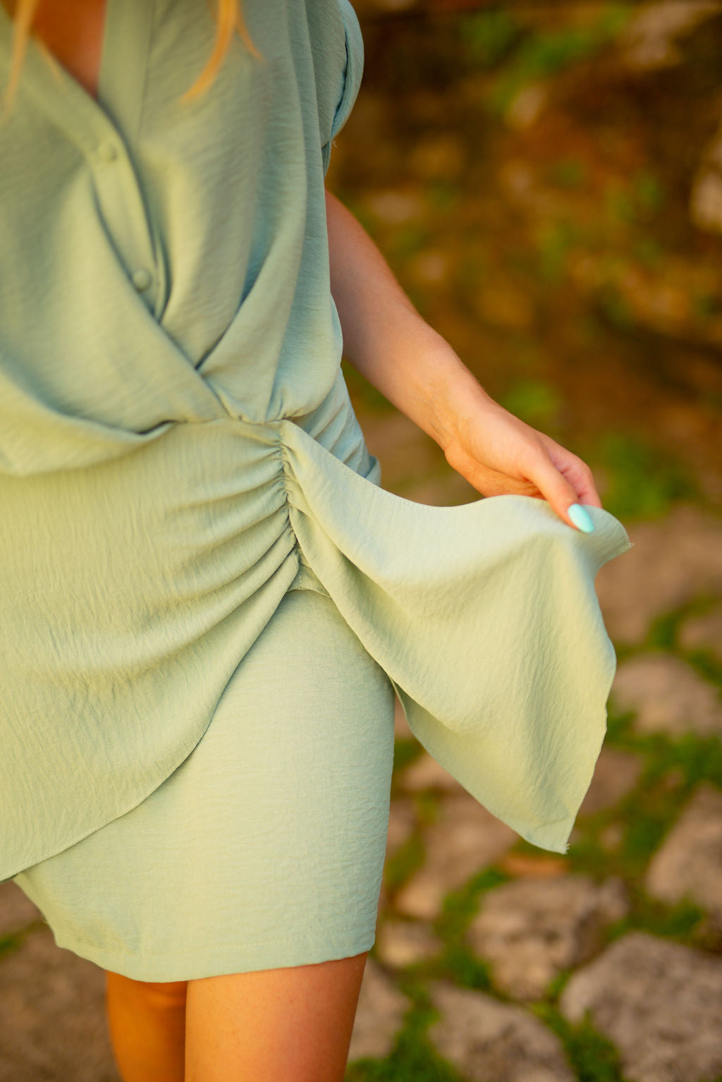 Robe Loubna vert d'eau