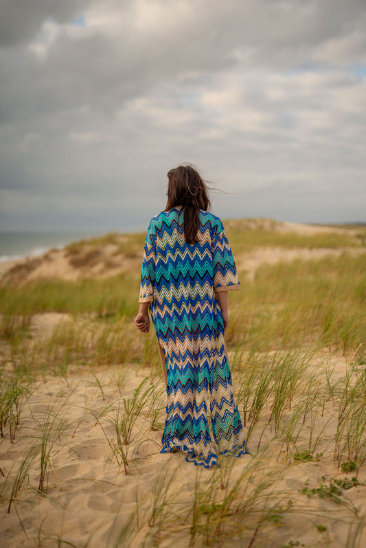 Kimono Palma bleu