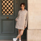 Imperméable rembourré mi-saison Laura Jo beige mat/léopard- Victoria long