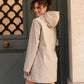 Imperméable rembourré mi-saison Laura Jo beige mat/léopard- Victoria long