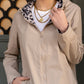 Imperméable rembourré mi-saison Laura Jo beige mat/léopard- Victoria long