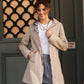 Imperméable rembourré mi-saison Laura Jo beige mat/léopard- Victoria long