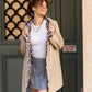 Imperméable rembourré mi-saison Laura Jo beige mat/léopard- Victoria long