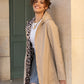 Imperméable rembourré mi-saison Laura Jo beige mat/léopard- Victoria long