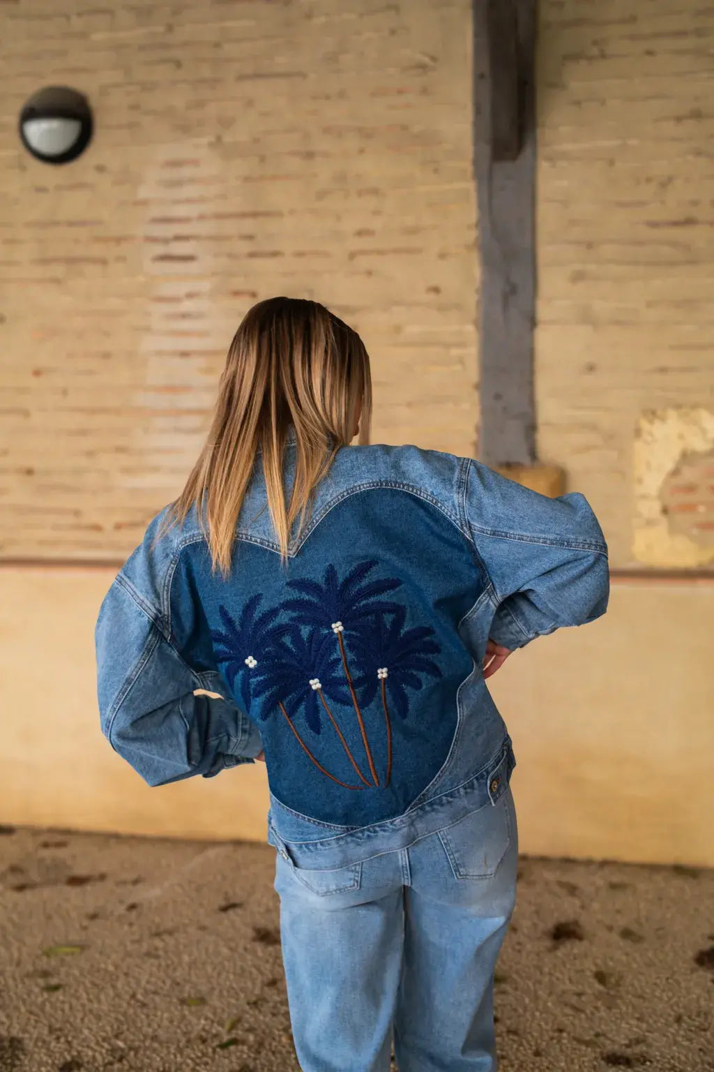 Veste en jean Palmiers