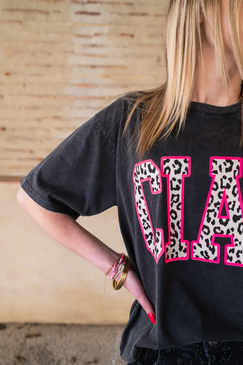 T-shirt Ciao noir léopard