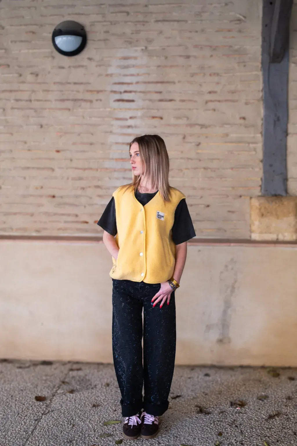 Gilet moumoute Alma jaune