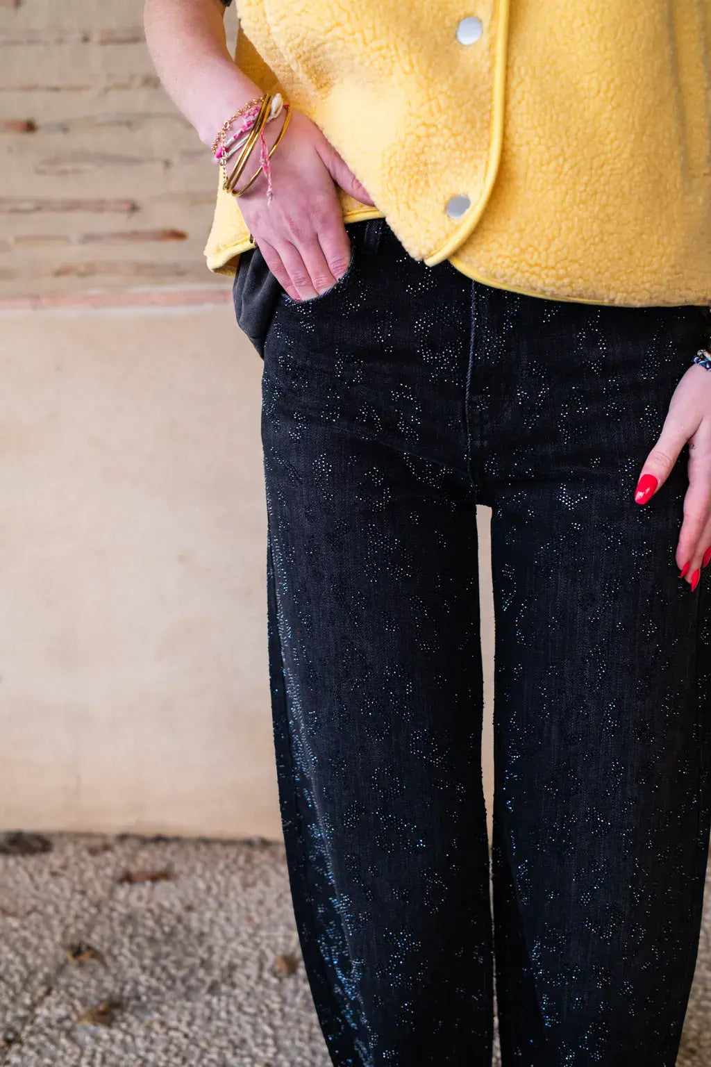 Jean Aria léopard à strass