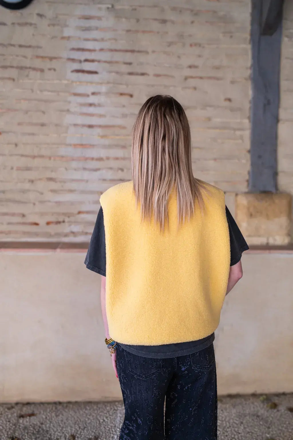 Gilet moumoute Alma jaune