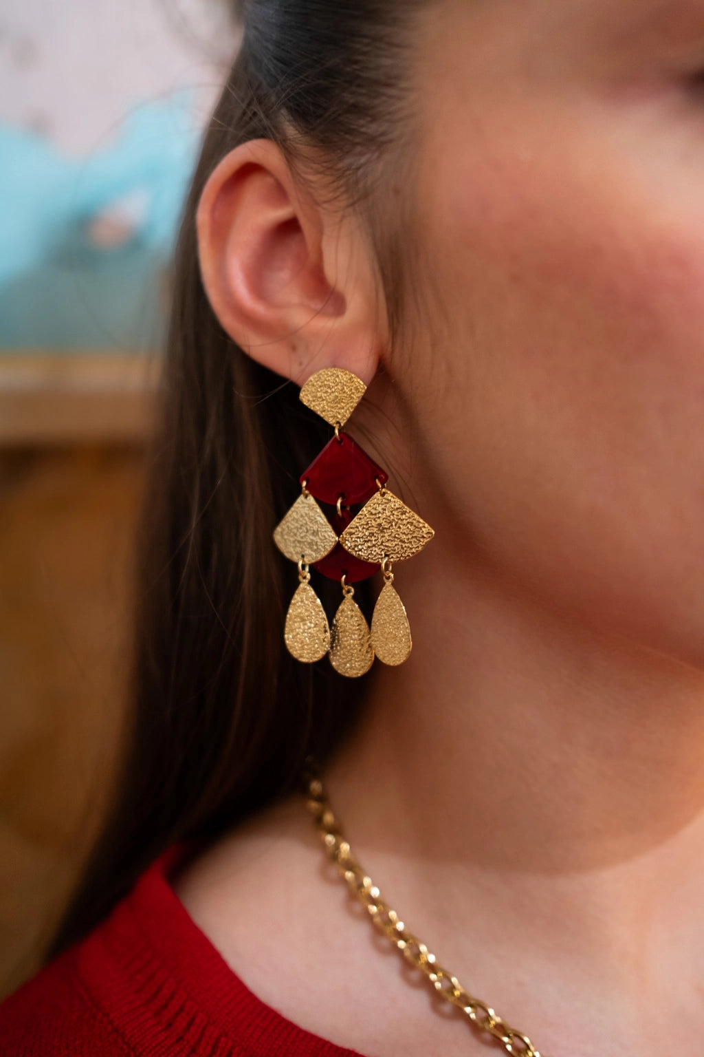 Boucles d'oreilles Soho rouges