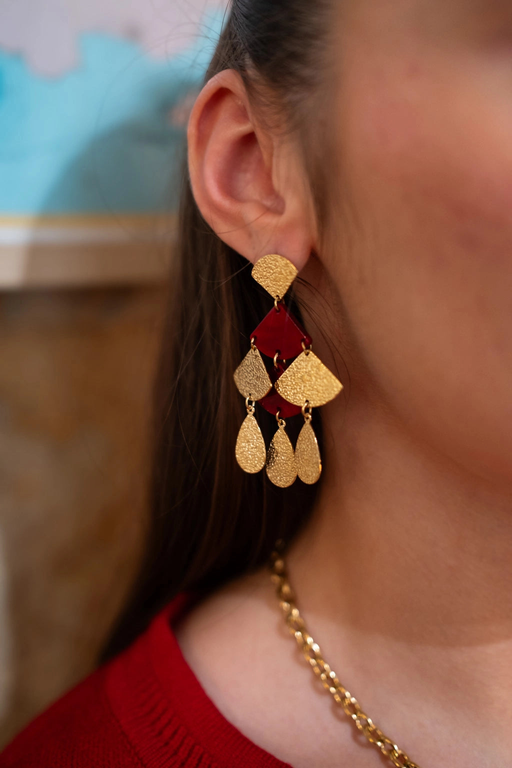 Boucles d'oreilles Soho rouges