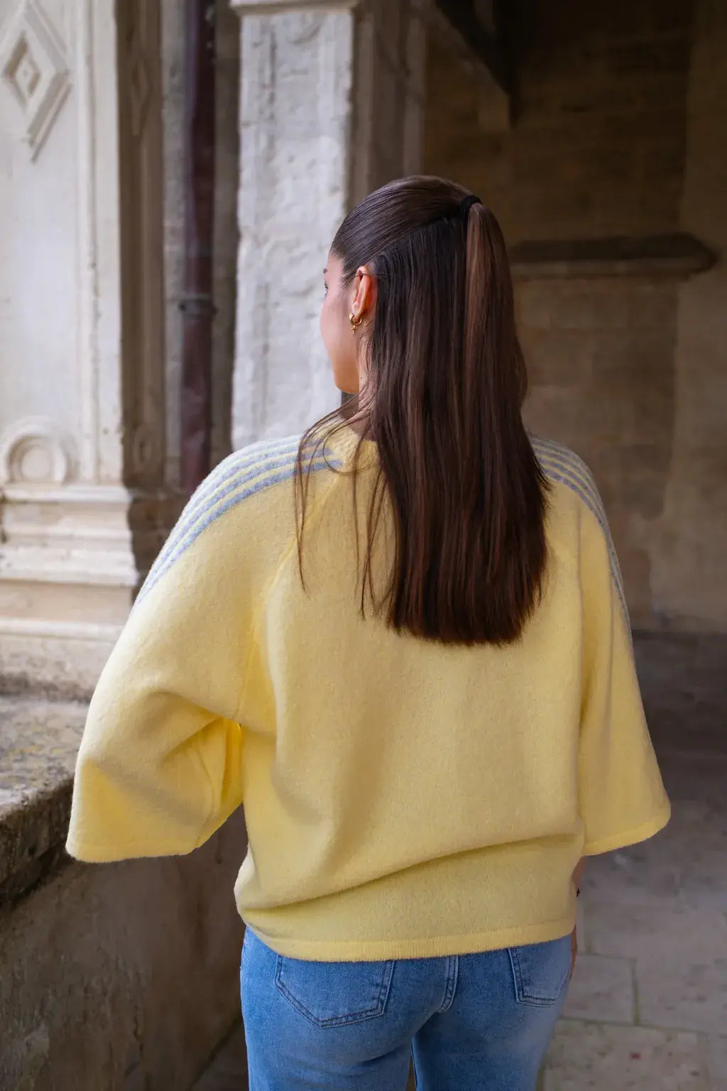 Pull Good vibes jaune