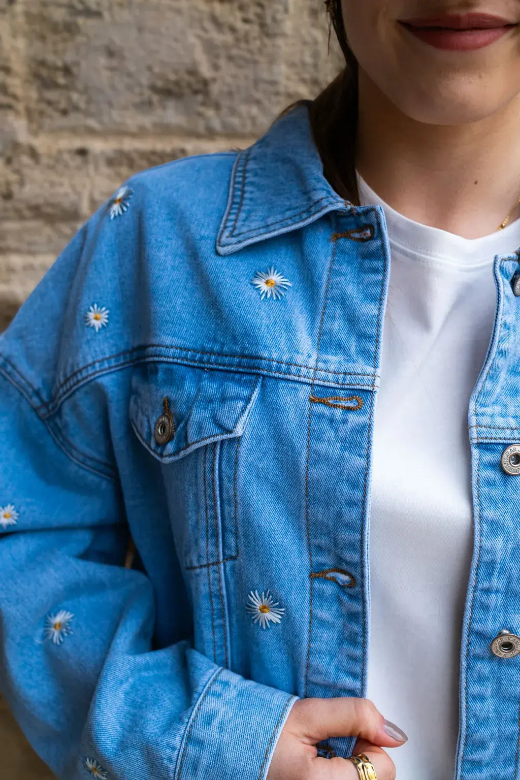 Veste en jean marguerite