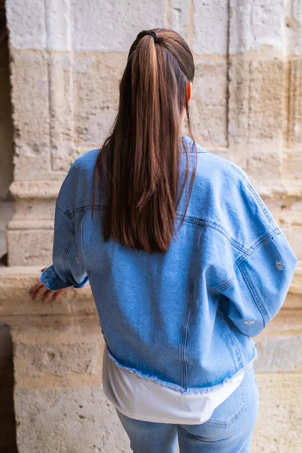 Veste en jean marguerite
