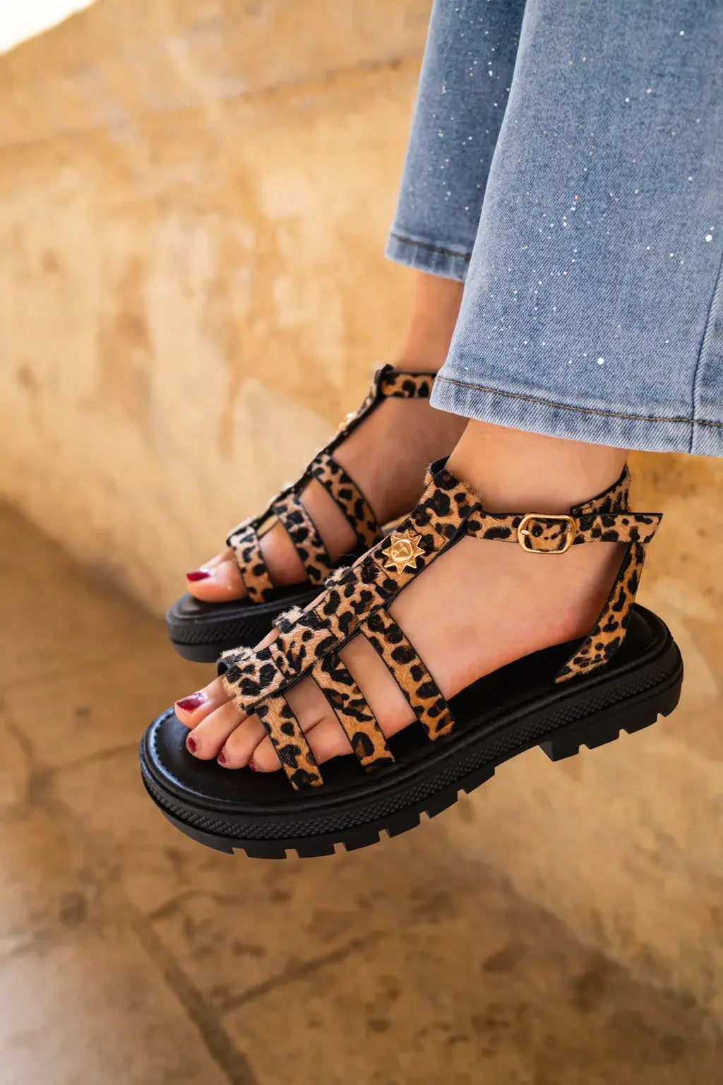 Sandales Soleil léopard
