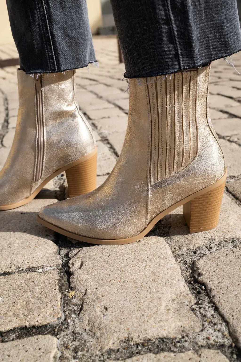 Bottines Paris dorées