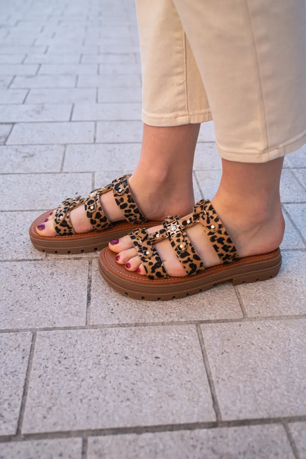 Mules Soleil léopard