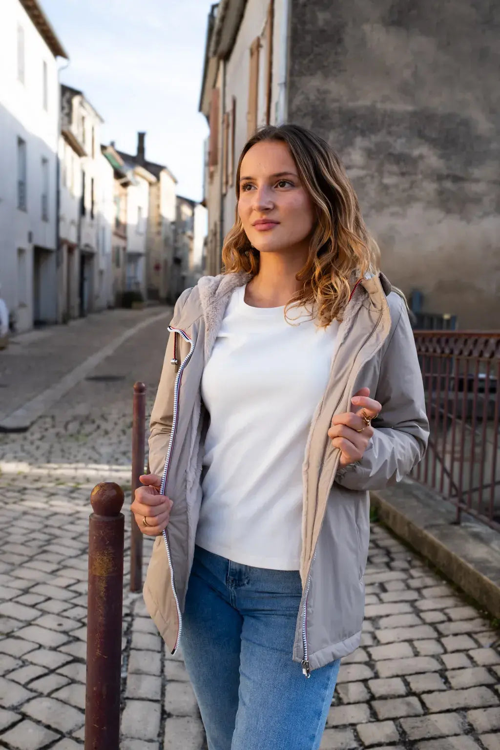 Parka fourrée imperméable Laura Jo - Harper beige mi-longue - DÉSTOCKAGE taille XL