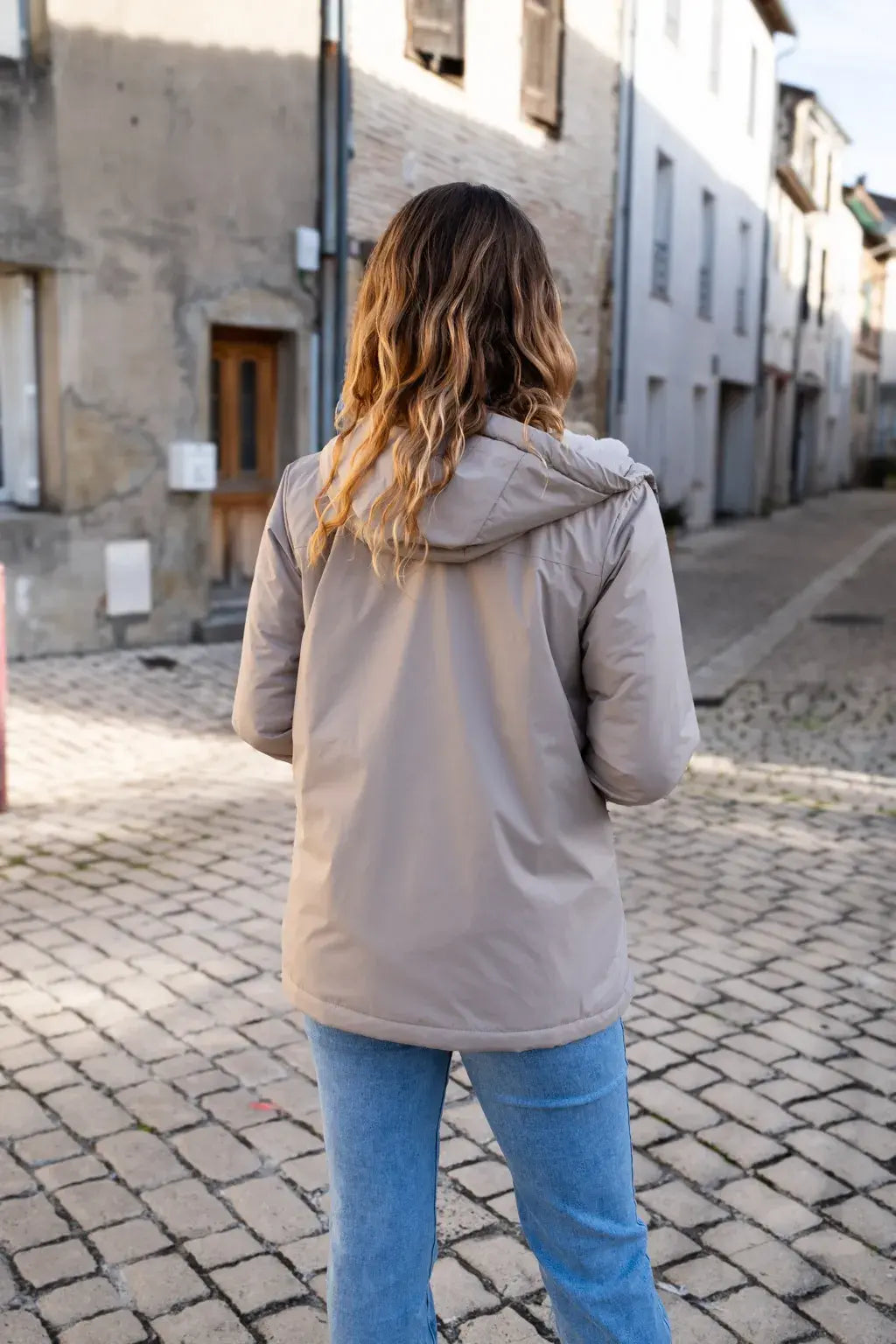 Parka fourrée imperméable Laura Jo - Harper beige mi-longue - DÉSTOCKAGE taille XL