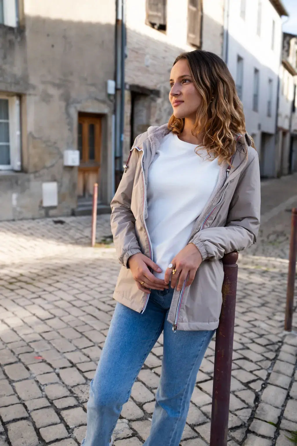 Parka fourrée imperméable Laura Jo - Harper beige mi-longue - DÉSTOCKAGE taille XL