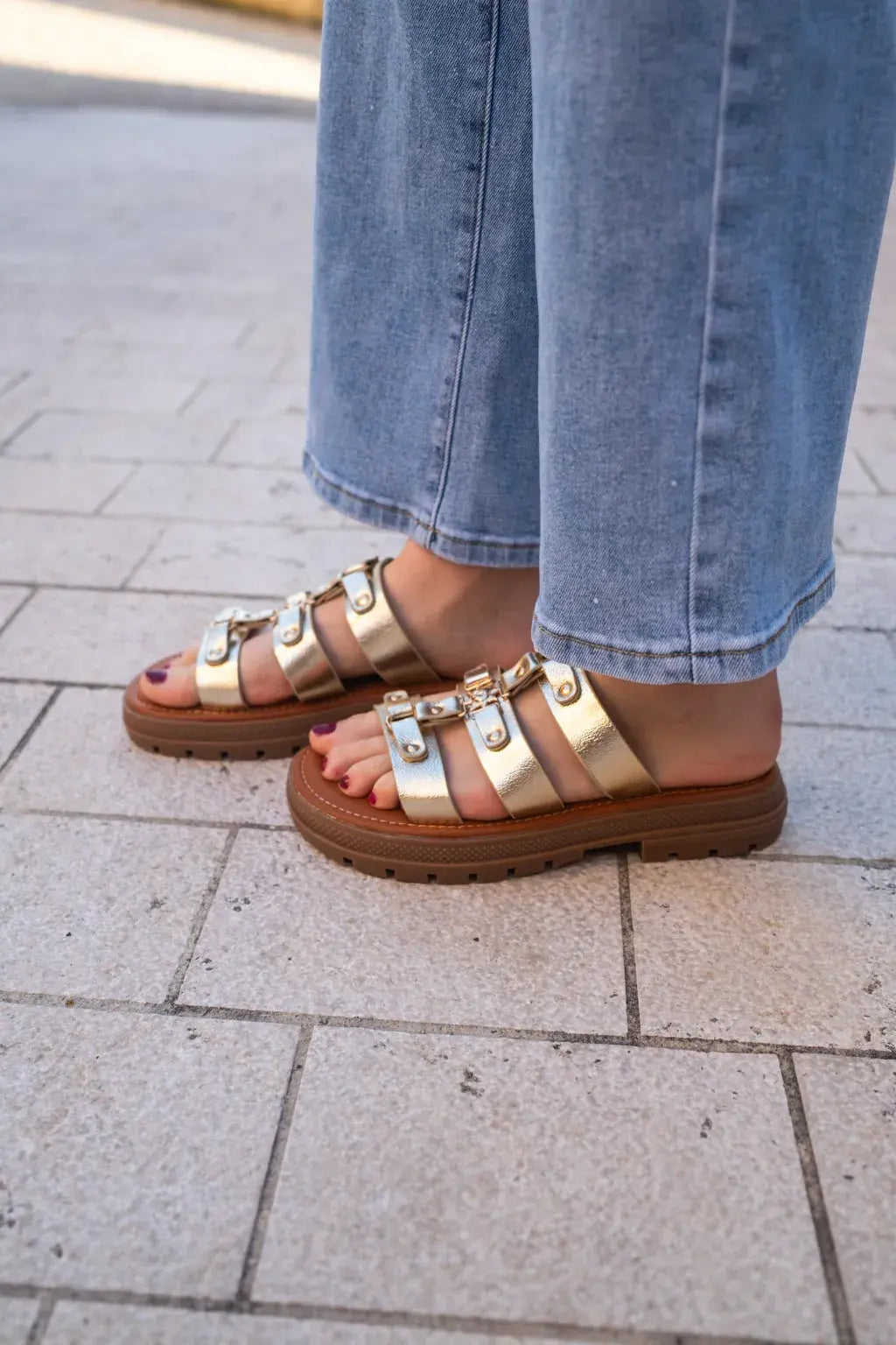 Mules Soleil dorées