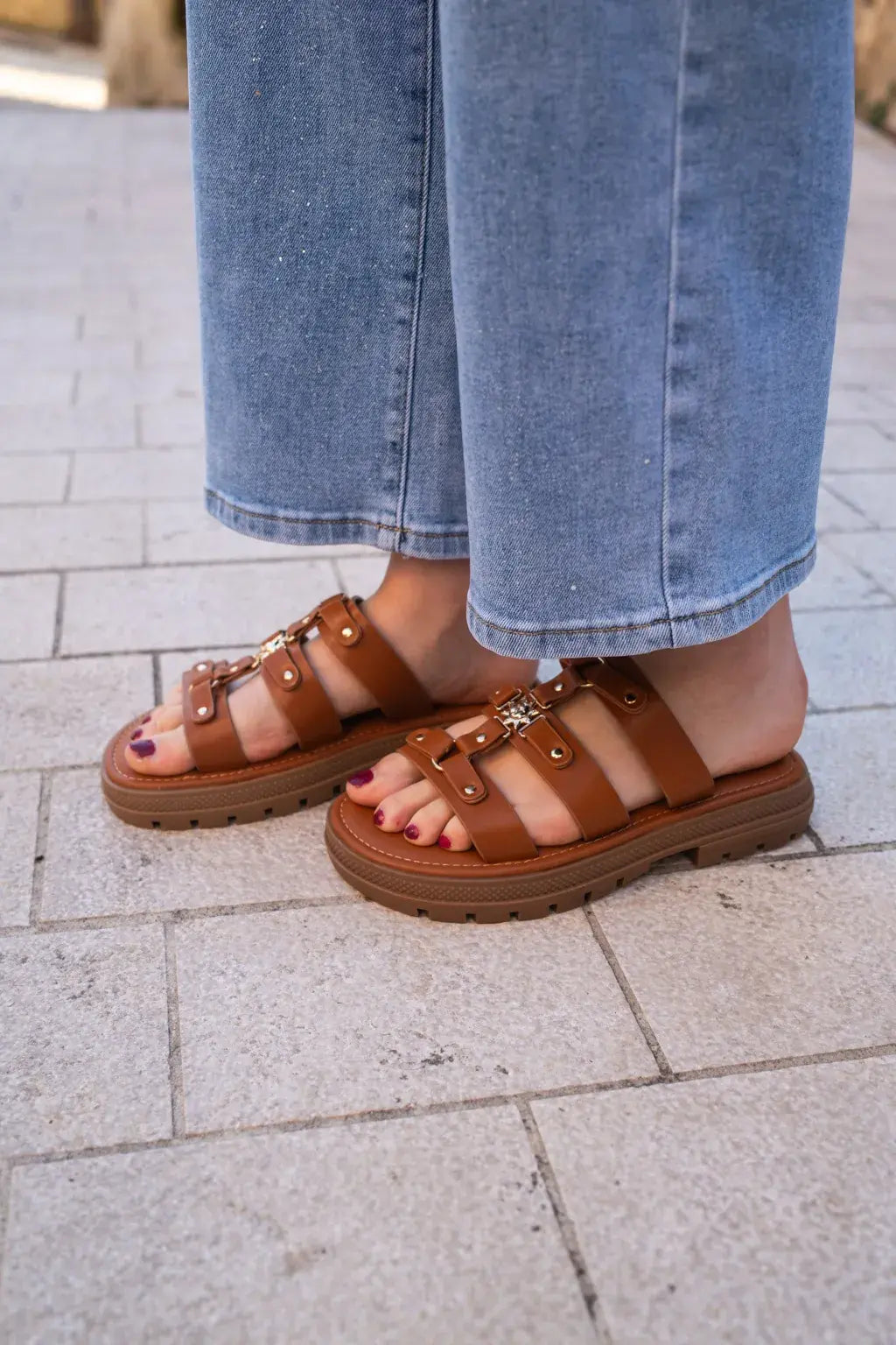 Mules Soleil camel