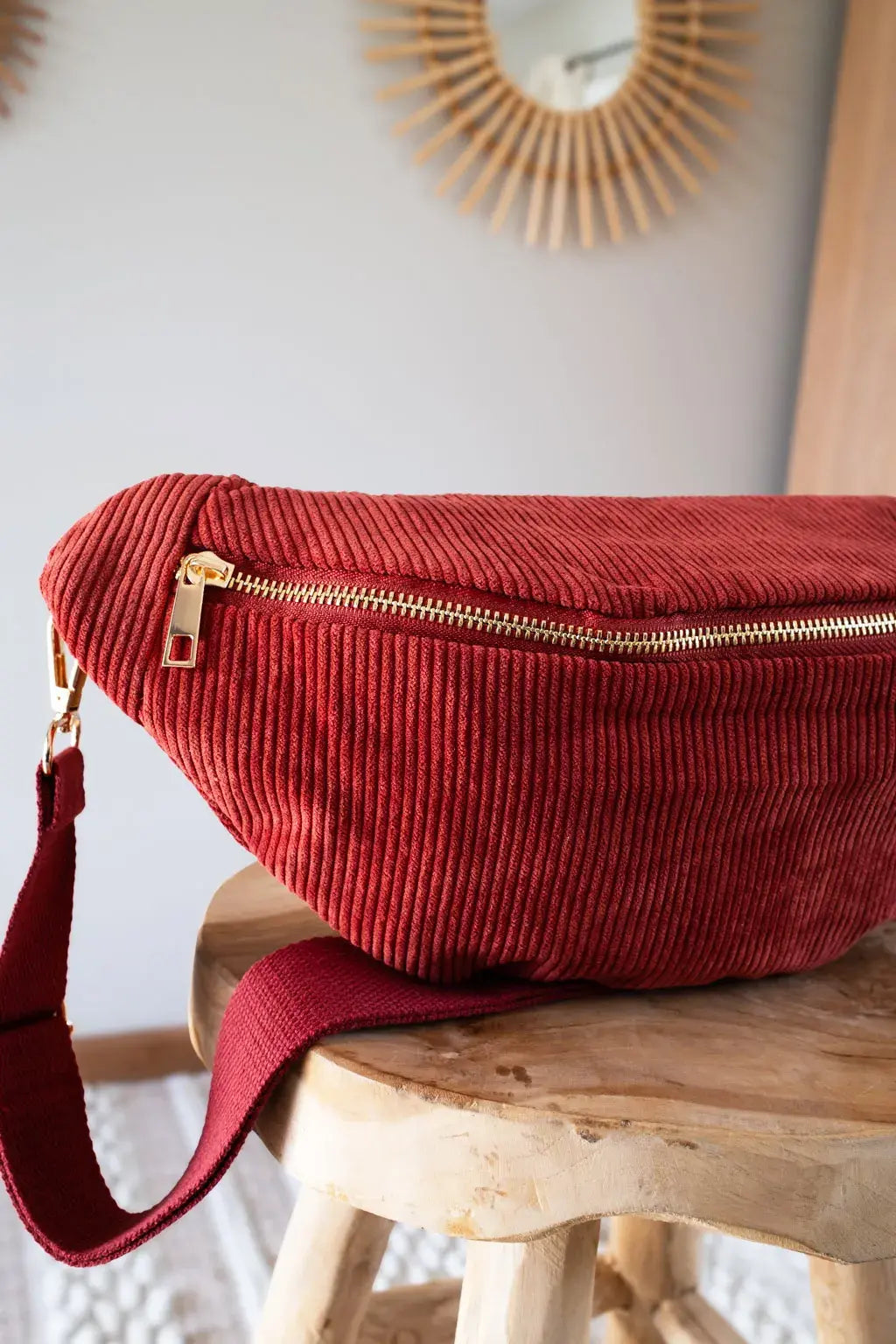 Sac banane en velours côtelé Ciao Boum - Masha terre de sienne