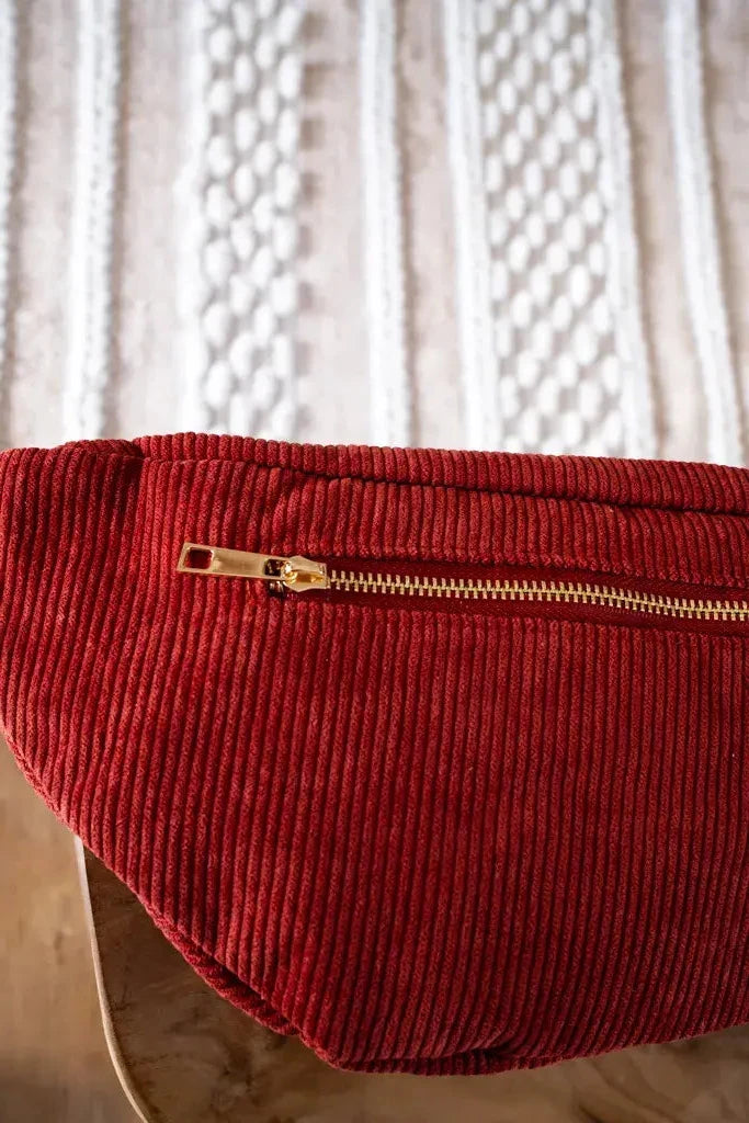 Sac banane en velours côtelé Ciao Boum - Masha terre de sienne