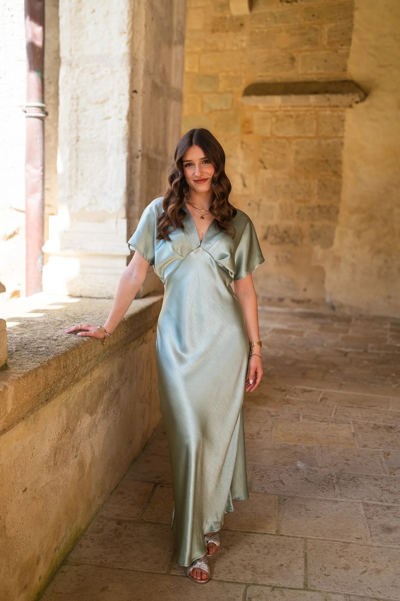 Robe Olympe vert d'eau