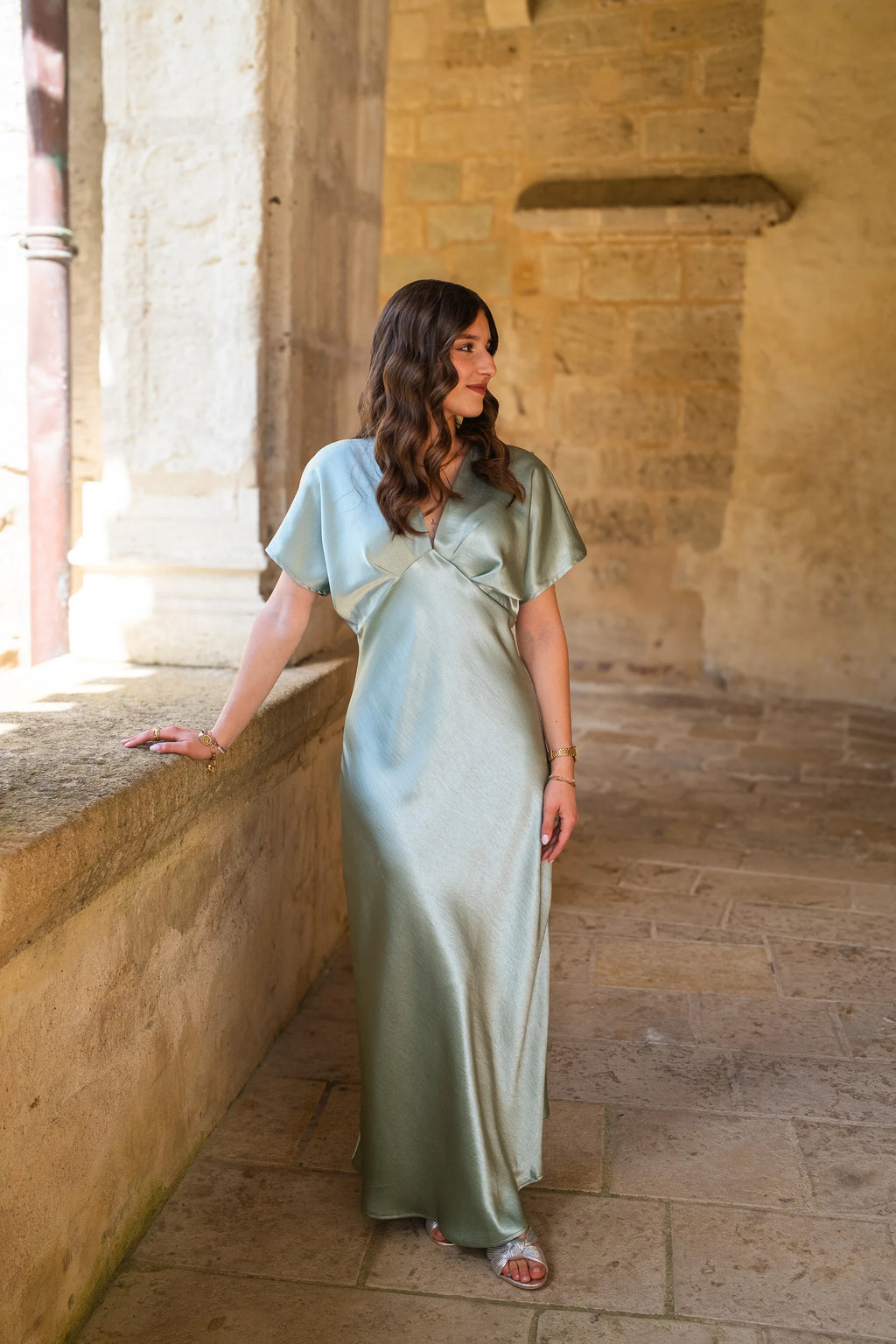 Robe Olympe vert d'eau