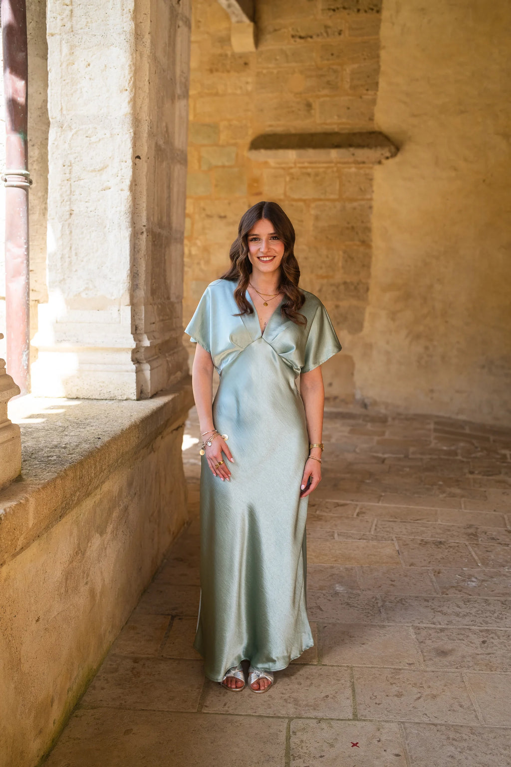 Robe Olympe vert d'eau