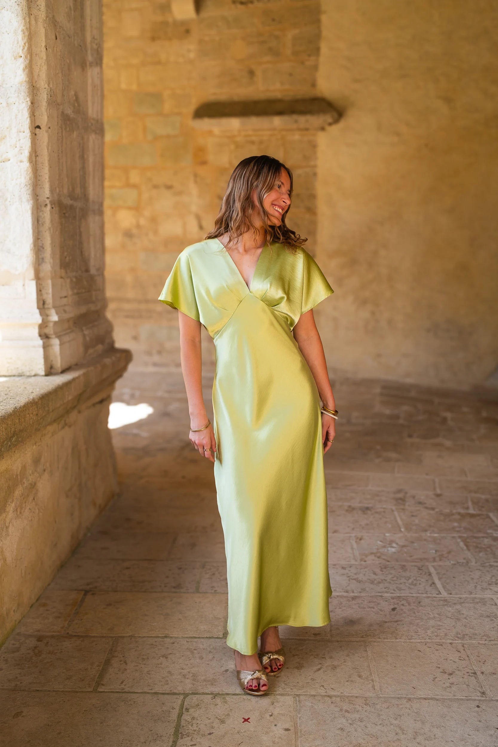 Robe Olympe olive