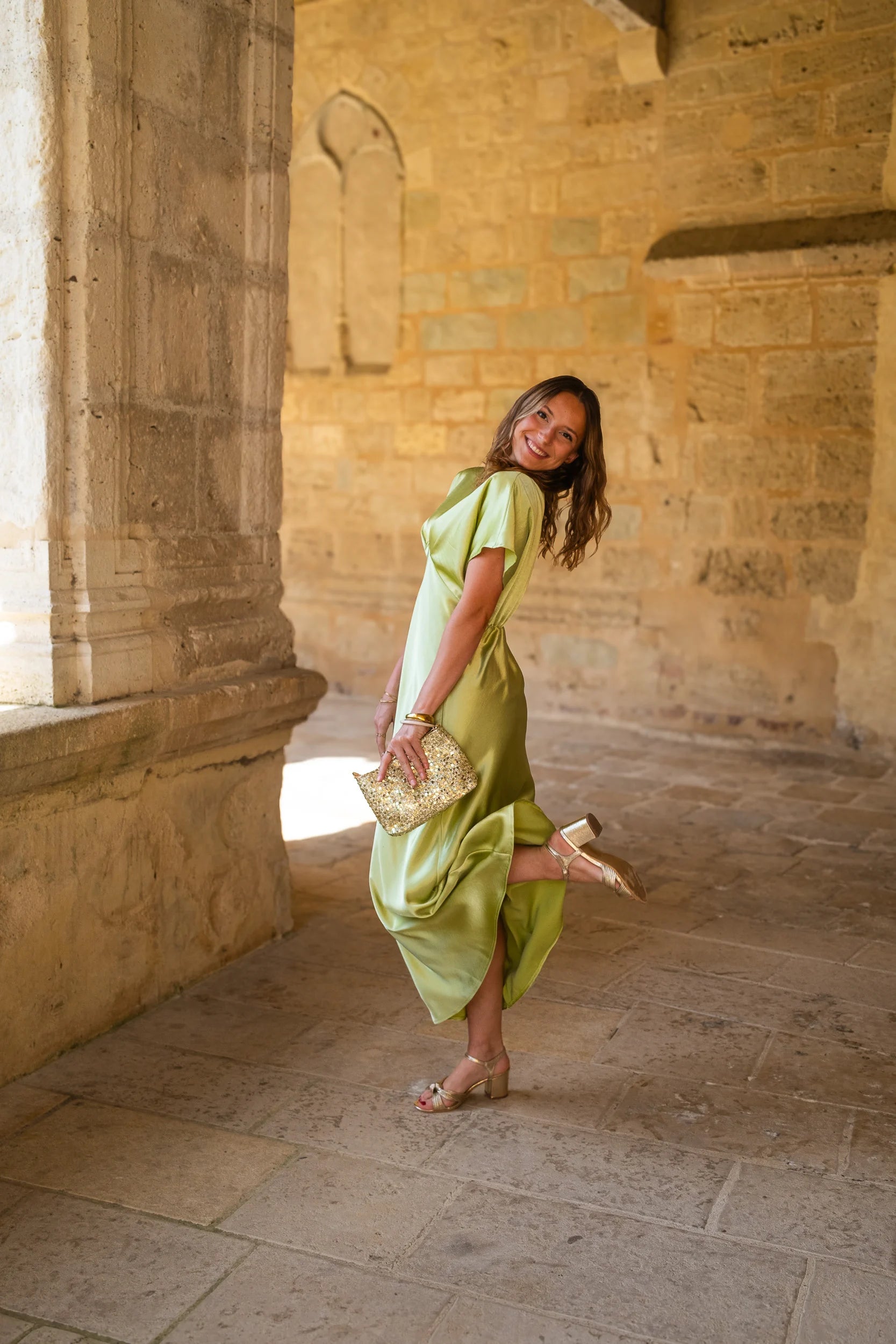 Robe Olympe olive